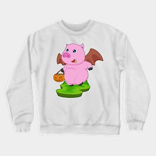 Pig Halloween Bat Crewneck Sweatshirt